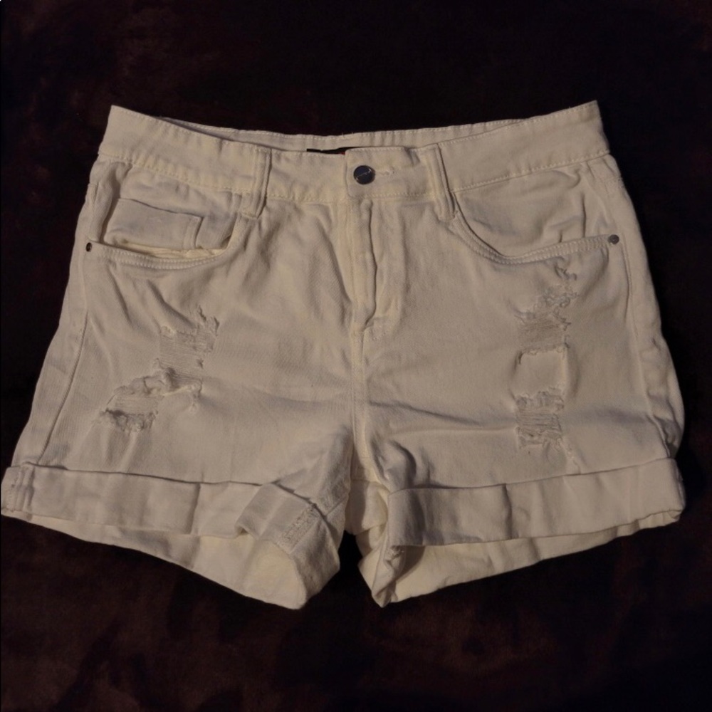 Dollhouse White Ripped Shorts